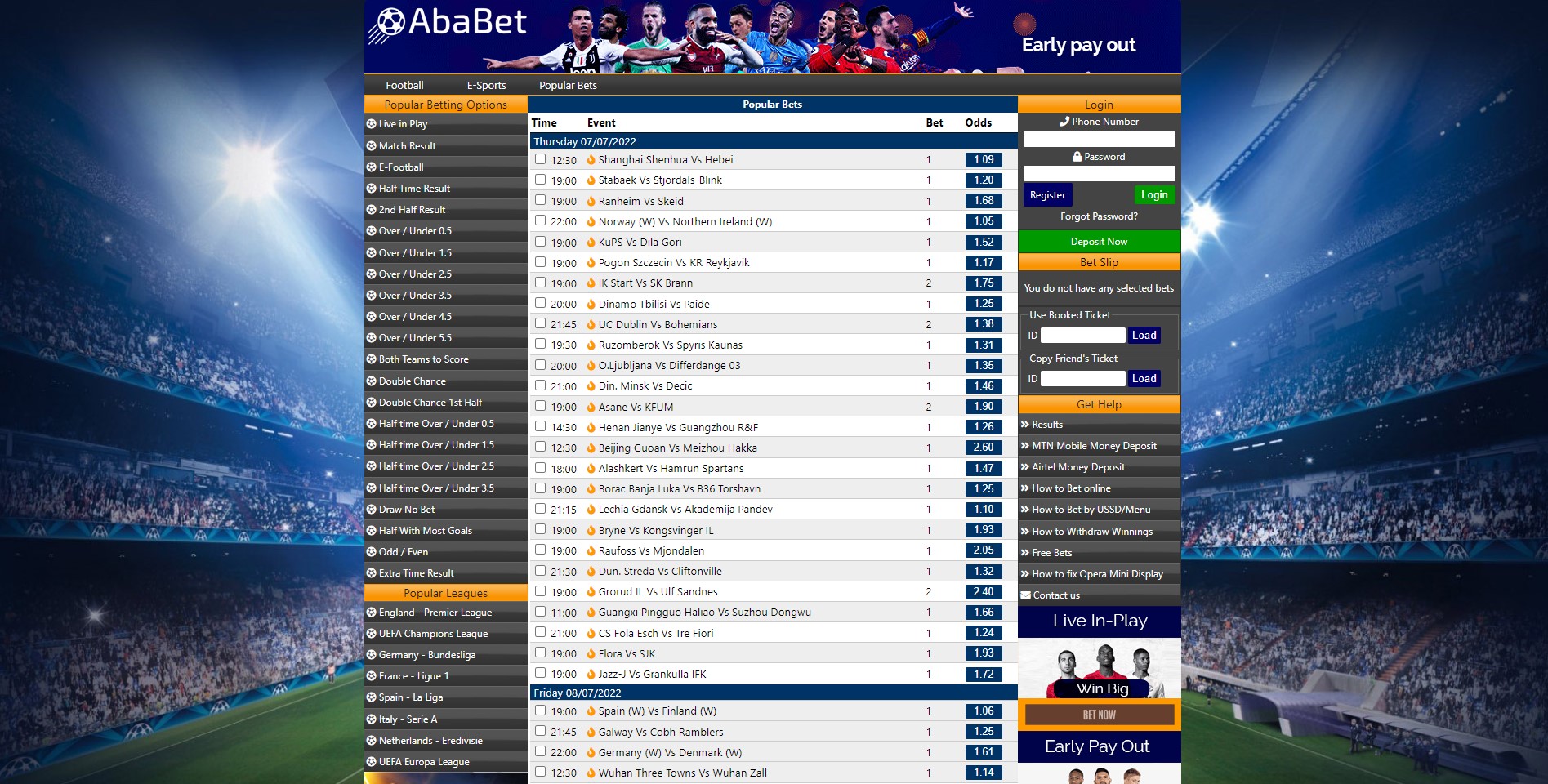 Ababet popular bets