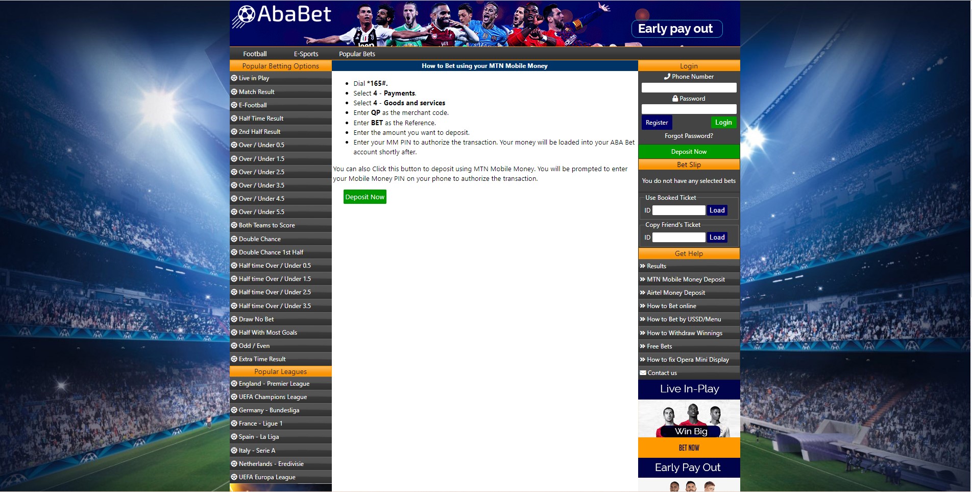 Deposit at Ababet