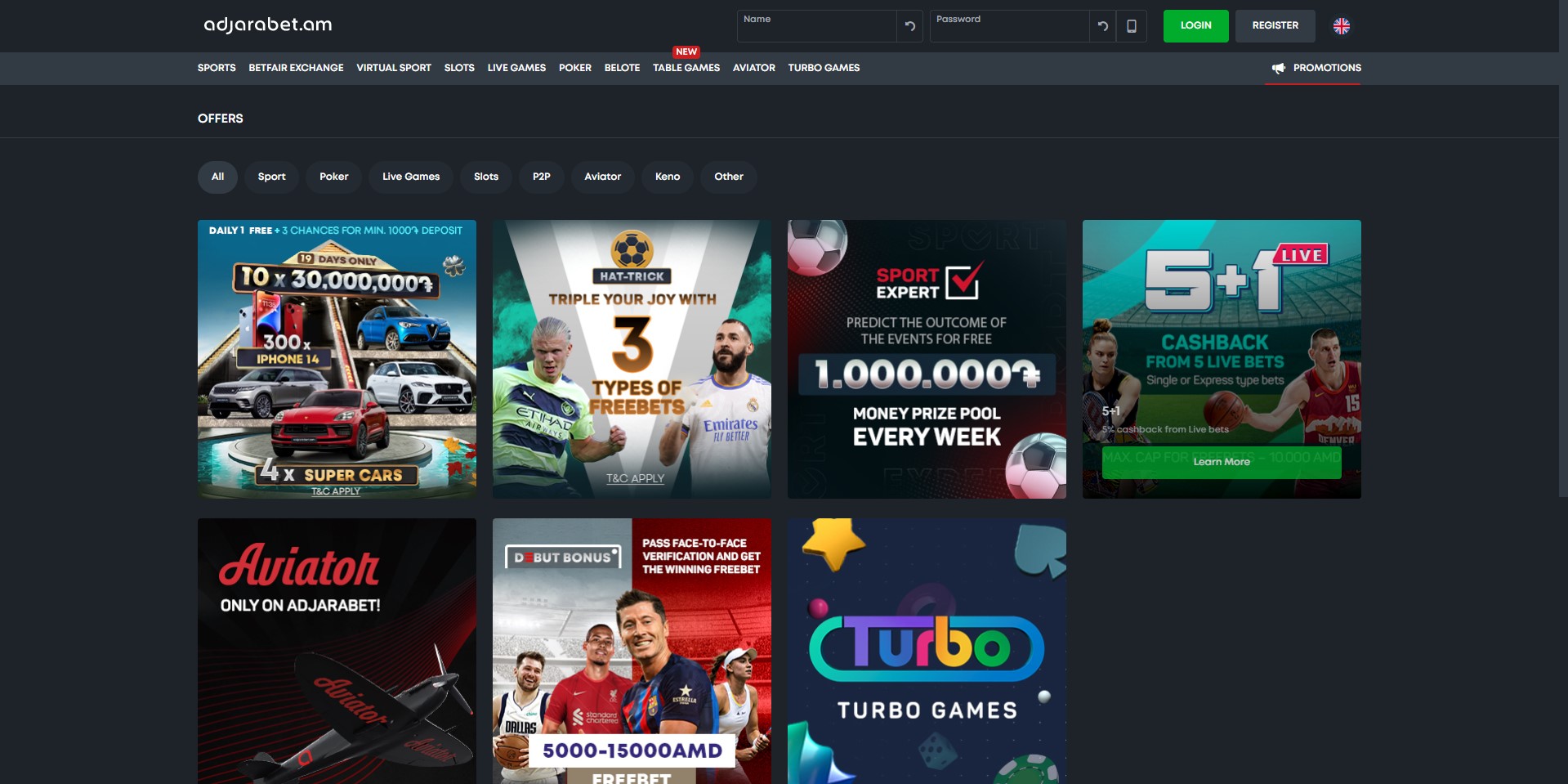 Adjarabet.am site Review 2025 - The site features over 3000 slot games