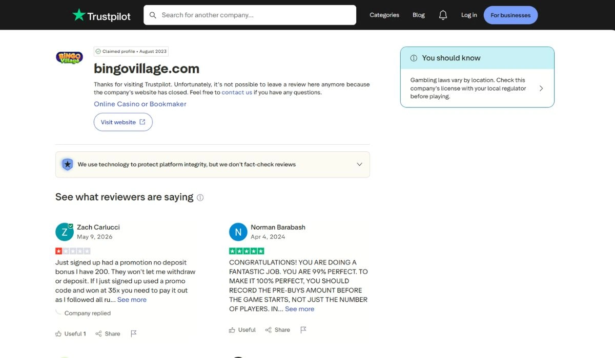 Trustpilot profile