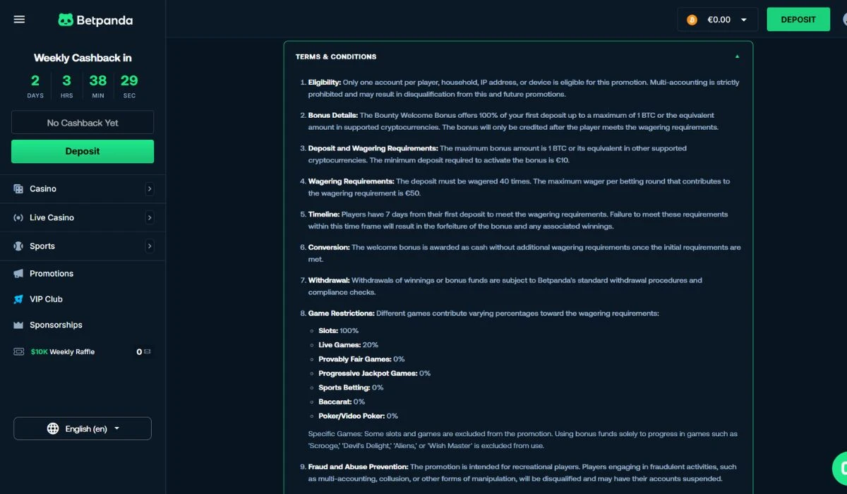 Bonus terms